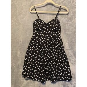 No Boundaries‎ Womens Babydoll Mini Summer Dress Size M Black Daisy Festival Y2K